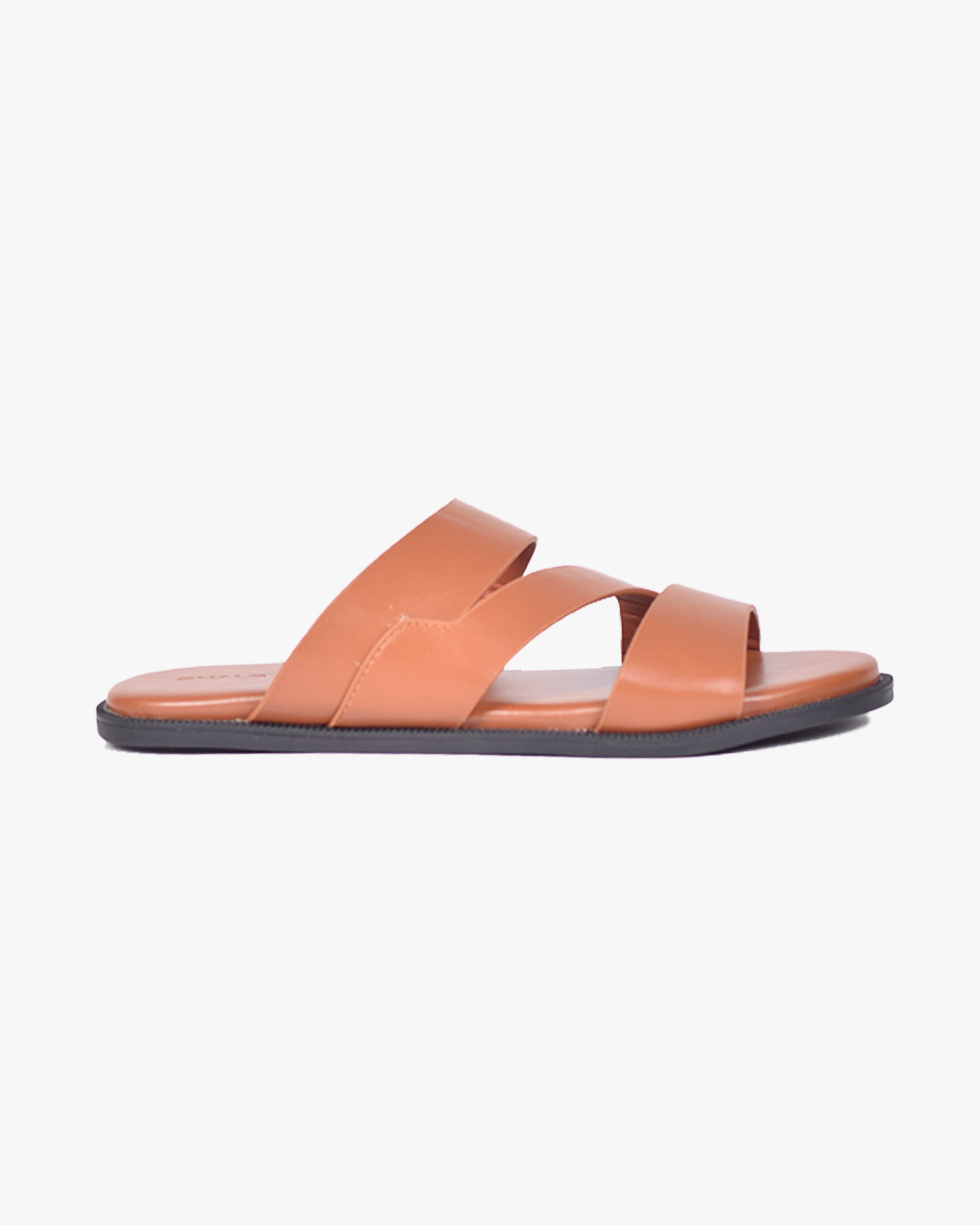 STRAPPY MEN SLIDERS IN BROWN – SHALS